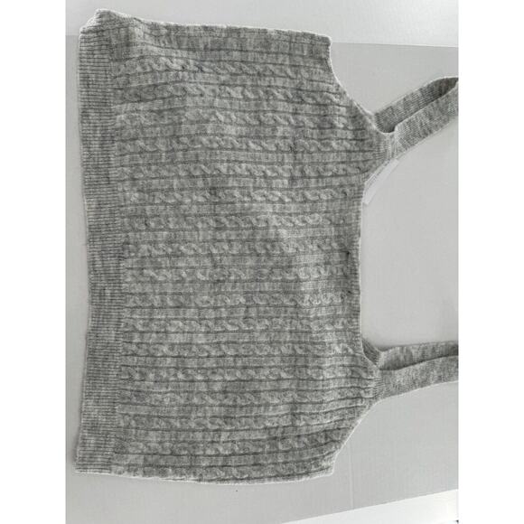 New York & Co Knit Lounge Set Sz XL Cableknit Soft Grey Tank Wide Leg Pants New - Picture 13 of 16